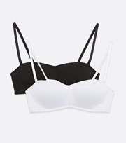 New Look Girls 2 Pack Black and White Multiway Strapless Bras